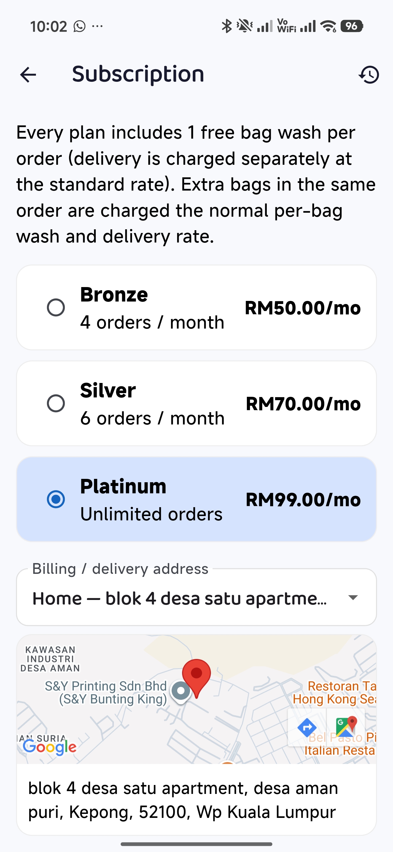 Choose a subscription plan